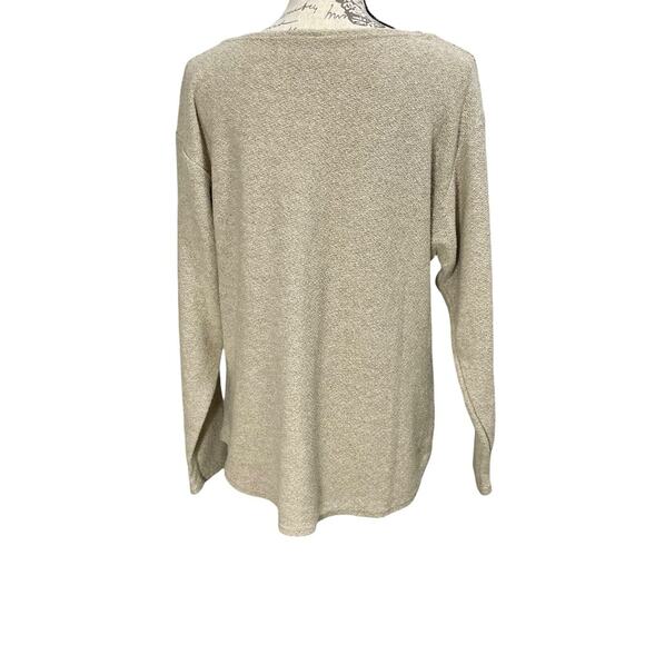 Vintage 1990s Green Brand Oatmeal Marled Knit Sweater XL - Picture 4 of 14